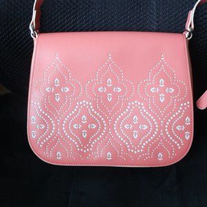 Vera Bradley Vegan Leather Laser Cut Crossbody Bag - Coral